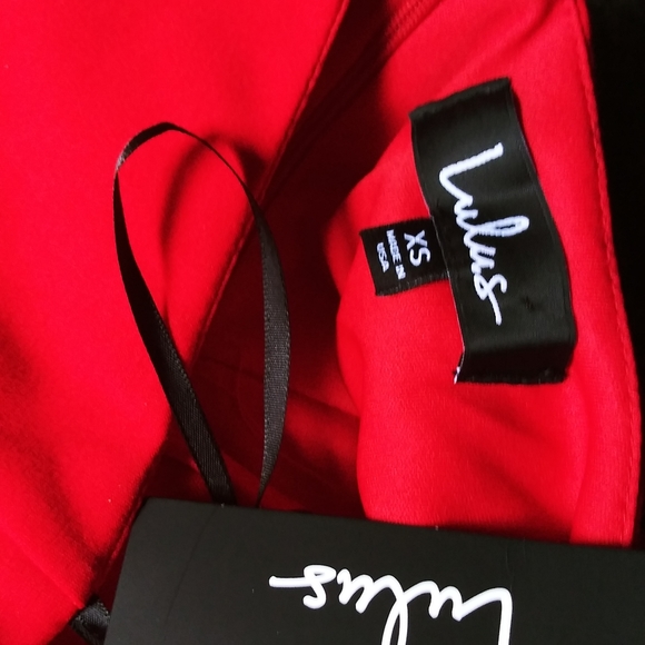 NWT Lulus Red Strapless Ruffle Wrap Dress XS - Picture 9 of 14